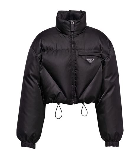 prada puffer jacket women& 39|black prada puffer jacket cropped.